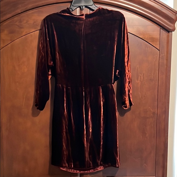 A.L.C. Cognac Cowl Neck Sheath Dress Pleated Ruched Knee-Length - Picture 3 of 4